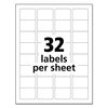 Avery Durable Permanent ID Labels w/TrueBlock, Laser, 1.25x1.75, Wht, PK1600 06576